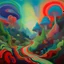 Placeholder: A painting of a trippy landscape