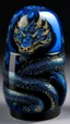 Placeholder: A navy blue Dragon Nocturne designed in Matryoshka nesting dolls painted by Andy Warhol