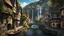 Placeholder: a medieval danish city at the foot of a waterfall at the end of a steep, narrow, 3.000 feet tall ravine. a masterpiece, fantasy concept art, dynamic lighting, hyperdetailed, intricately detailed, deep color, Unreal Engine, volumetric lighting, Epic cinematic brilliant stunning intricate meticulously detailed dramatic atmospheric maximalist digital matte painting