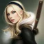 Placeholder: Portrait of beautiful blonde warrior