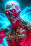 Placeholder: Skeletal man with strange eyes, action snapshot, bloody, Upper body portrait, 8k resolution by Greg Rutkowski, Artgerm, WLOP, Alphonse Mucha dynamic lighting hyperdetailed intricately detailed Splash art trending on Artstation triadic colors Unreal Engine 5 volumetric lighting, thunderstorm