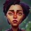 Placeholder: flora Cherry is a black girl with black curly hair gray eyes with a bow