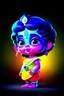 Placeholder: super cute God Krishna standing, super little cute face, furry, black haired, adorable and clear eye
