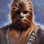 Placeholder: photorealistic and intricate portrait of chewbacca in star wars by Gabriele Dell’otto, wearing beskar armor, deep dark colors, hyperdetailed, 32K, oil on canvas,