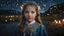 Placeholder: little very young Icelandic girl, beautiful, peaceful, gentle, confident, calm, wise, happy, facing camera, head and shoulders, traditional Icelandic costume, perfect eyes, exquisite composition, night scene, fireflies, stars, beautiful intricate insanely detailed octane render, 8k artistic photography, photorealistic concept art, soft natural volumetric cinematic perfect light, chiaroscuro, award-winning photograph, masterpiece, Raphael, Caravaggio, Bouguereau, Alma-Tadema