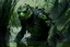 Placeholder: 10k hyper realistic detailed Reptile the masked green reptilian ninja assassin using his poisonous claws and camouflage to hunt (mortal Kombat) in a dark swamp emerging from muddy swampwater