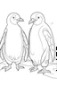 Placeholder: adorable penguins in the icy Antarctic, clean line art, monochrome, for kids coloring book, white background