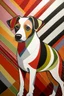 Placeholder: Jack Russell in the style of Bridget Riley