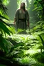 Placeholder: In a lush and vibrant jungle, a sense of mystery and adventure fills the air. The diffused lighting and clever interplay of shadows add to the allure of this captivating scene. As you venture deeper into the foliage, you encounter a remarkable individual who commands attention - the legendary Qui-Gon Jinn, a wise Jedi Master in the prime of his 20s. Donning an intriguing scifi-inspired outfit, Qui-Gon exudes an aura of serenity and grace, drawing you into the essence of a true Jedi. The intricat