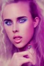 Placeholder: Danish singer MØ face, viking, high light ,purple tones,