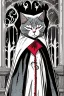 Placeholder: Vampire cat with cape. Graphic novel. Isabel Kreitz