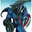 Placeholder: crossover between alien xenomorph and captain America