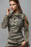 Placeholder: US army girl, t-shirt, mtp camouflage