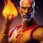 Placeholder: portrait of dhalsim,flame, smoke, fence, yoga artist on a boat in the air, maze background , levitated lab equipment, 4k, Highly Detailed, Masterpiece, perfect eyes, Digital Illustration, Cinematic Lighting, Realistic, Sharp Focus, Centered, Beautifully Lit, Bioluminescent by Stanley Artgerm Lau