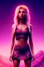 Placeholder: Shakira, artist, 30 years old, Realistic image, waist up portrait, etro style dress. Blonde, feathers, loose long hair, eyes make up, perfect, glow, circle iris. Neon colors, leds, geometric shapes. Dark background, photo studio, neon lights. Cyberpunk, concept art, smooth, unreal engine 5, god lights, ray tracing, RTX, lumen lighting, ultra detail, volumetric lighting, 3d, finely drawn, high definition, 4k.
