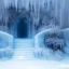 Placeholder: ethereal winter flowers, carved ice door at the end of ice steps, magical atmosphere, Renato muccillo, Andreas Rocha, Johanna Rupprecht, Beardsley, Unreal render, cinematic blue --aspect 9:16 --s 2500