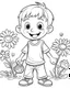 Placeholder: playing boy cartoons coloring pages , no black color, no no flower, b/w outline art for kids coloring book page, Kids coloring pages, full white, kids style, white background, whole body, Sketch style, full body (((((white background))))), only use the outline., cartoon style, line art, coloring book, clean line art, white background, Sketch style