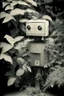 Placeholder: rollerflex photograph 1950s, dusty, robot made from toilet paper and infected with ivy, 4k, no