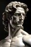 Placeholder: manly figure of a greek statue, young fresh man, charismatic, willness to conquer