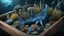 Placeholder: creatures, biom, plants from subanautica from deep sea, mines from a deep sea on the box, leviathan ,kyanite ,very realistic 4k