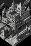 Placeholder: A gray monastery made out if steel painted by MC Escher