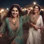 Placeholder: Hyper Realistic Pakistani Pushto Women smiling & Dancing at night