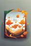Placeholder: square logo , landscape with leaf fall, flying leaves