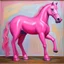 Placeholder: Big pink plastic horse.19th painting