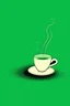 Placeholder: Monday: A cup of coffee with steam rising, like a rocket launching into a week of possibilities. (Style: Minimalist) (Mood: Energetic, Optimistic) (Lighting: Bright) (T-shirt design graphic, vector, contour, green background)