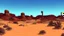 Placeholder: desert city far in the background comic style