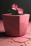 Placeholder: pot de fleur brisé au sol avec rose a coté style lofi