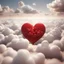 Placeholder: The clouds of love, with red heart