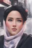 Placeholder: A close up shot of anime lady with scarf