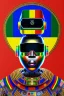 Placeholder: robot in Kente portrait, cinematic, ghana flag, african pattern, engraved, 8k quality