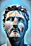 Placeholder: Ultra Realistic image, roman sculpture, white marble material, Lionel Messi, Laurel leaves wreath, miguel angel style, chisel style, emperador, waist up portrait, epic, celestial, cinematic lighting, God light, god rays, 4k resolution, smooth details, ornate details, soft lighting, unreal engine 5, sky and clouds background.