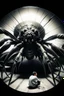 Placeholder: polaroid, gruesome, cosmic unreal entity, terrifying, man next to it for size comparison, roughly 100-feet in diameter, these creatures are able to form limbs, eyes, teeth, wings, and other appendages at will, imitate other life forms, and perform great feats of strength