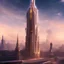 Placeholder: tower of glass, city background