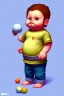 Placeholder: Fat little brat of a kid. With tight fitting t-shirt