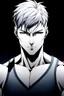 Placeholder: Exactly the same photo but wearing a white superhero suit