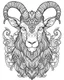 Placeholder: satanist goat tattoo, coloring book page, clean line art, adults drawing book, Black and white only, crisp black lines, sharp lines, coloring page for adults, black and white picture, lots of details, tattoo style,tattoo ideas, full body, without shadows and colors