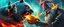 Placeholder: awake within a dream, epic movie poster, fire drop polar bear vampire super hero eating thunder swirling melon with thumbs up grabbed by throat vs gnome goblin rock priest zombie war lord, fish eye lense