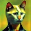 Placeholder: Portrait of a cat by Van Gogh