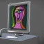 Placeholder: futuristic computer in 3d showing naked woman picasso style