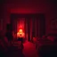 Placeholder: the interior of a motel room, red hues, showing the aftermath of a romantic night