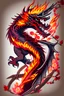 Placeholder: Forearm sleeve tattoo of a dragon fighting with a flaming phoenix under a Japanese cherry blossom tree