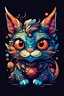 Placeholder: /**cute cat on dragon, tshirt design, space fantasy, vector, 2d --style raw** Aspect Ratio: Portrait (2:3)