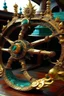 Placeholder: The Helm of the Dragon Queen is a fabulously gilded steering wheel adorning one of the finest pirate ships in the world but she was crippled during a battle and the magical wheel lost in the aqua depths