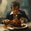 Placeholder: Sir Humphrey Davy Detested gravy, He lived in the odium Of having discovered Sodium, by Wes Benscoter, by Jeremy Mann, by Aly Fell, concept art, matte oil painting, hyperreal, minimalist, dramatic violent colors.