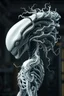 Placeholder: 3D rendering of Expressively detailed and intricate of a hyperrealistic “alien anatomy”: side view, scientific, single object, glossy white, shinning silver , a lot of vines, tribalism, laboratory background, shamanism, cosmic fractals, octane render, 8k post-production, detailled metalic bones, dendritic, artstation: award-winning: professional portrait: atmospheric: commanding: fantastical: clarity: 16k: ultra quality: striking: brilliance: stunning colors: amazing depth