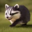 Placeholder: Badger running with cat